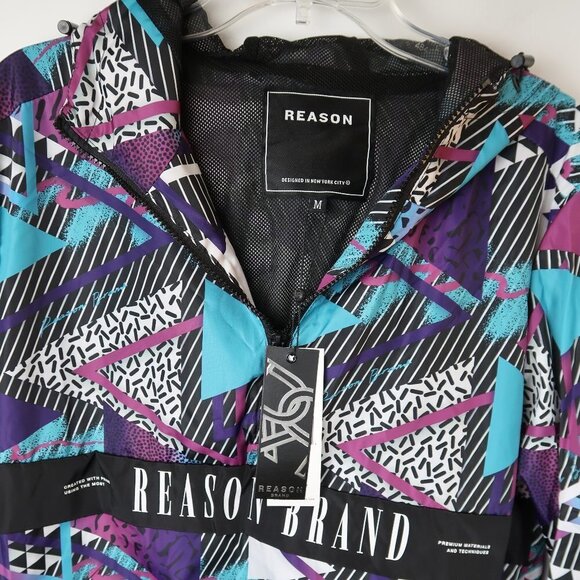 Reason Brand 80's 90's Retro Style Windbreaker M - Picture 3 of 8
